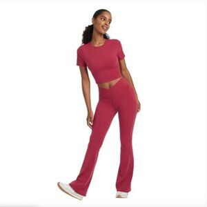 2 Pairs/ Bundle High Rise Crossover Waistband Flare Leggings - JoyLab